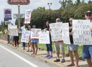 Health care workers protest vaccination mandates